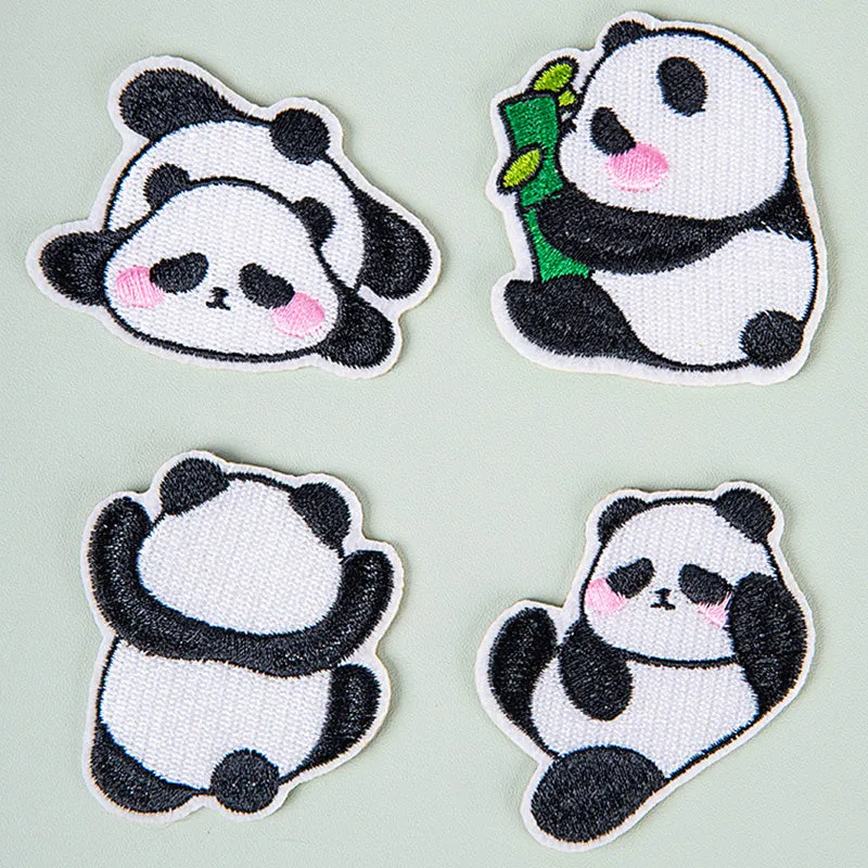 Cartoon Panda Embroidered Patch
