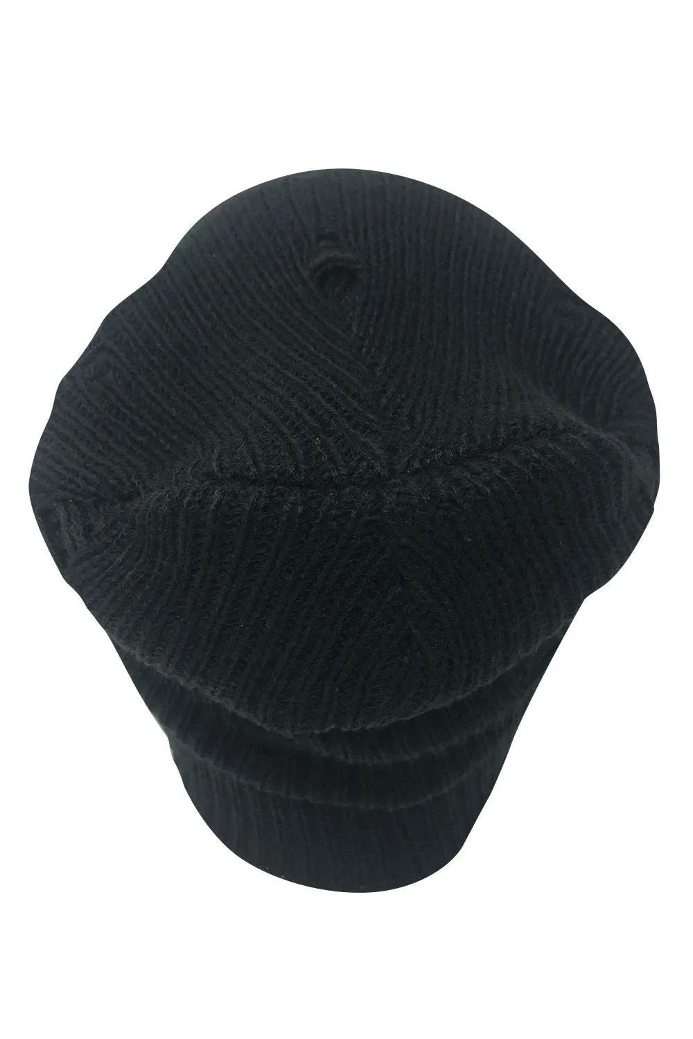 Casaba Winter Beanies Vintage Ripped Double Layer Slouch Caps Hats Men Women