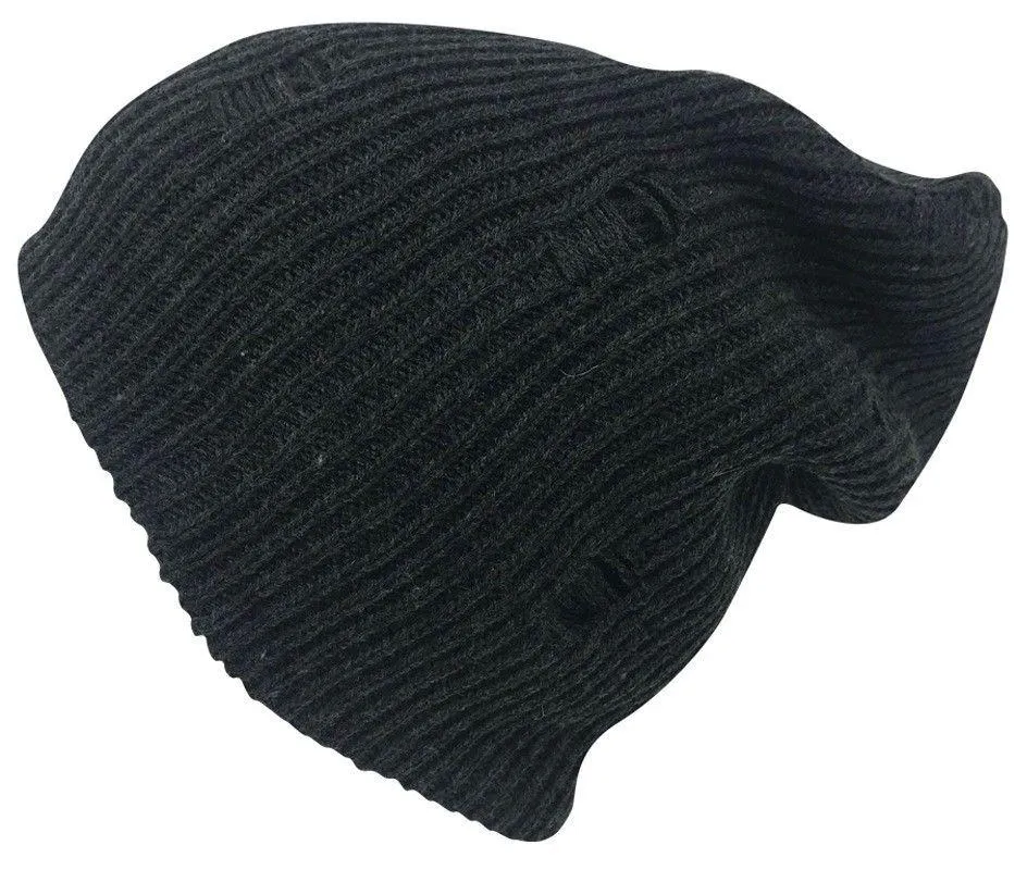 Casaba Winter Beanies Vintage Ripped Double Layer Slouch Caps Hats Men Women