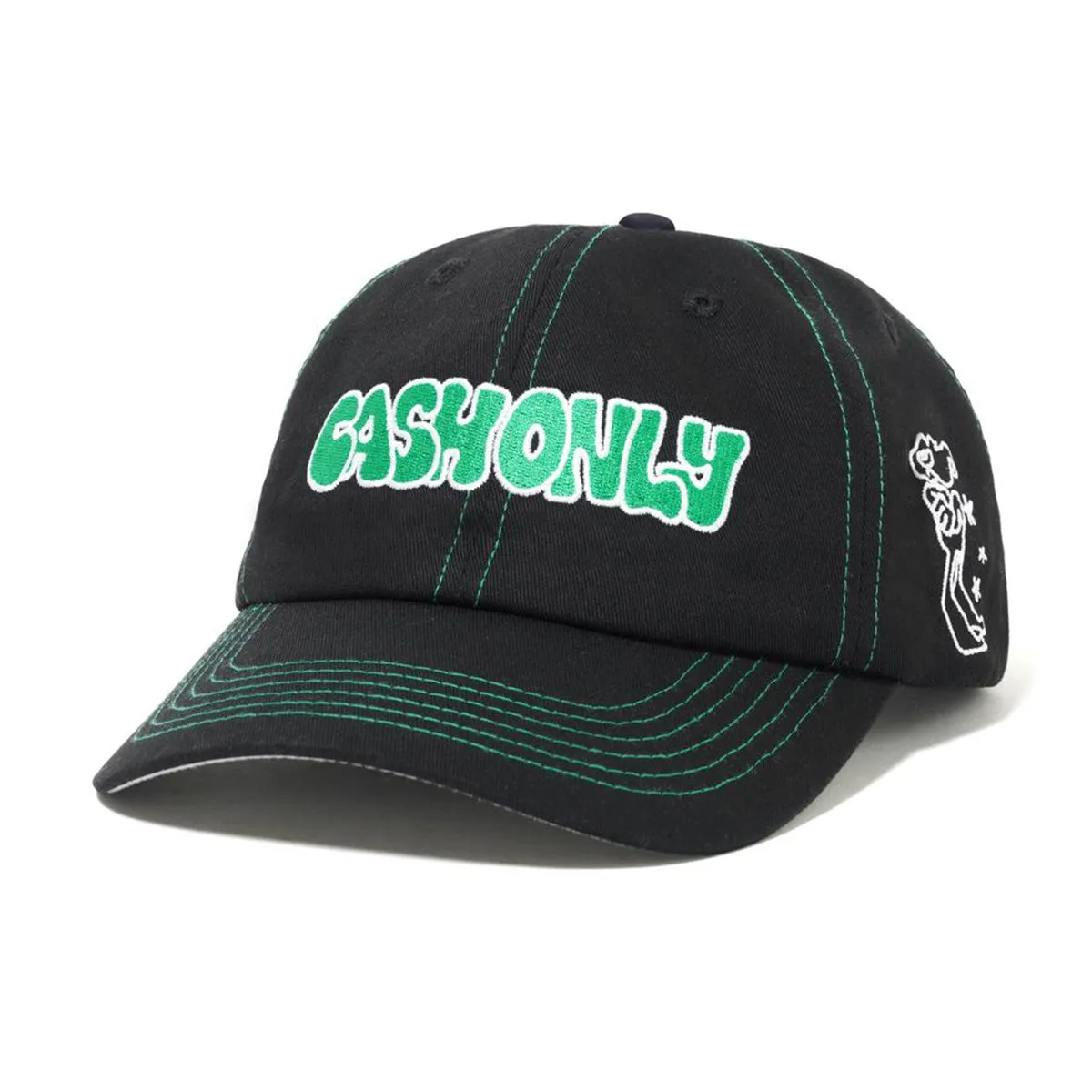 Cash Only - Sketchbook 6 Panel Cap Black