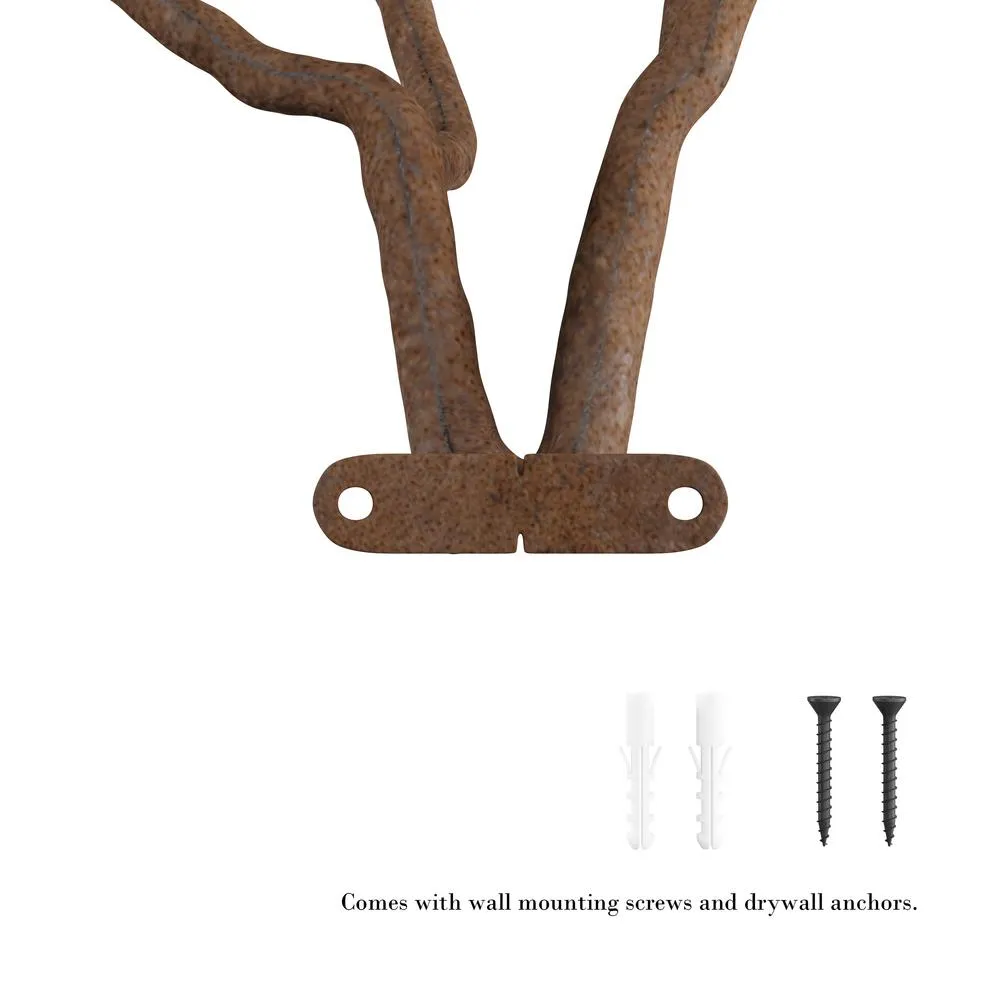 Cast Iron Rustic Decorative Tree Branch Hook Wall Mount