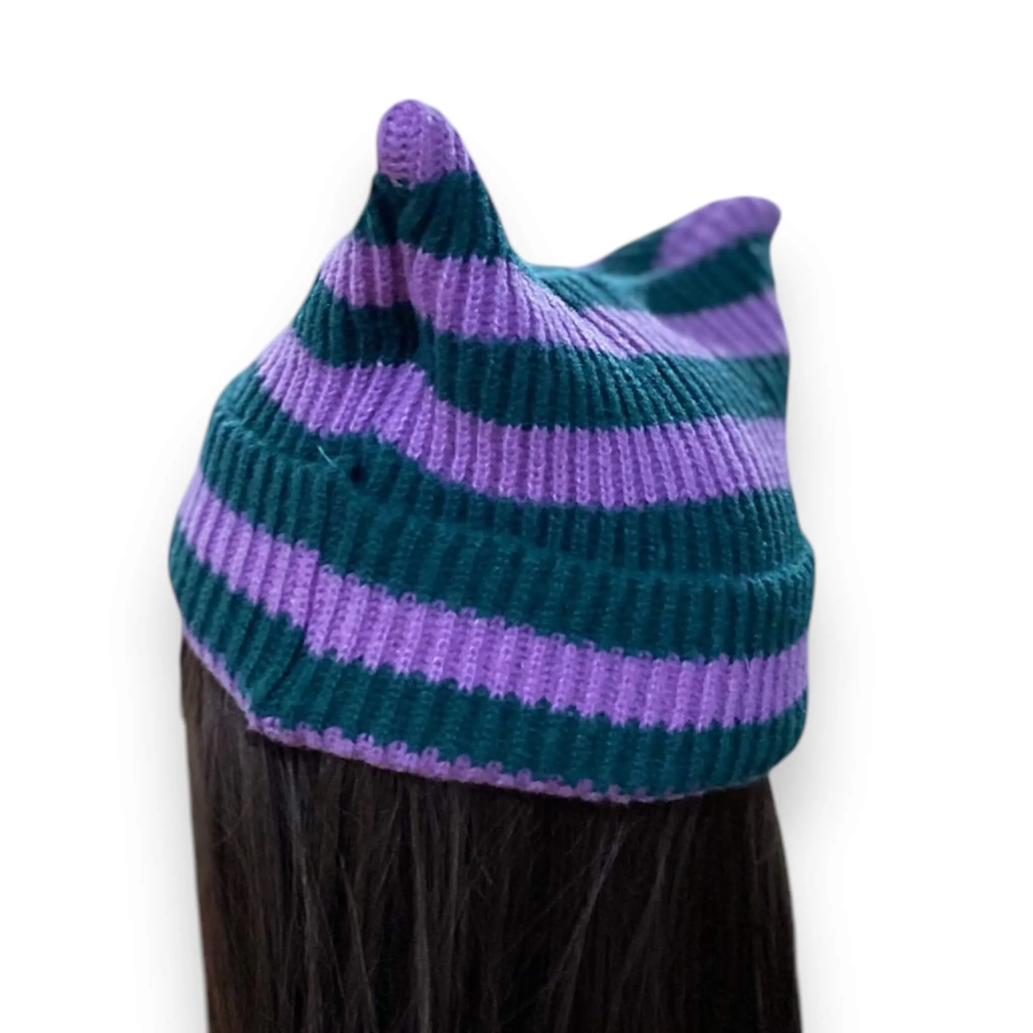 Cat Ear Striped Knitted Beanies
