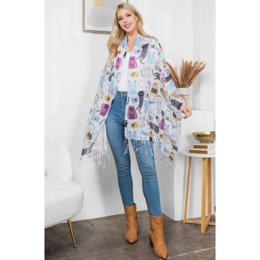 Cat Print Scarf