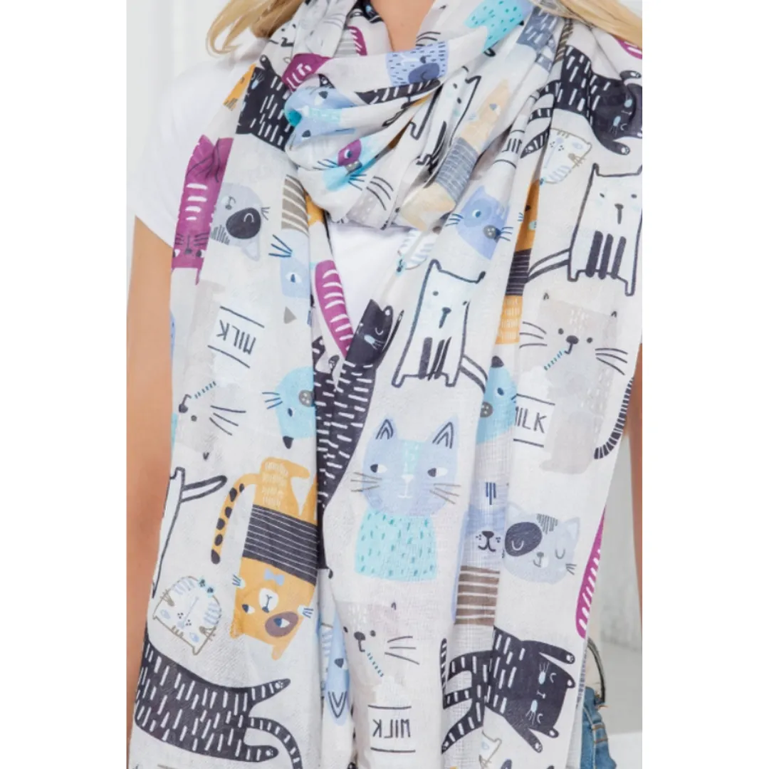 Cat Print Scarf