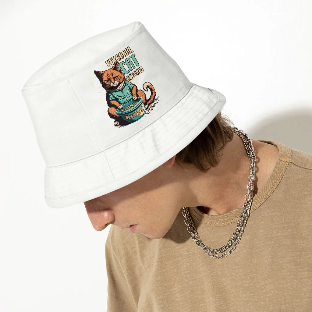 Cat Servant Bucket Hat - Funny Animal Hat - Trendy Bucket Hat