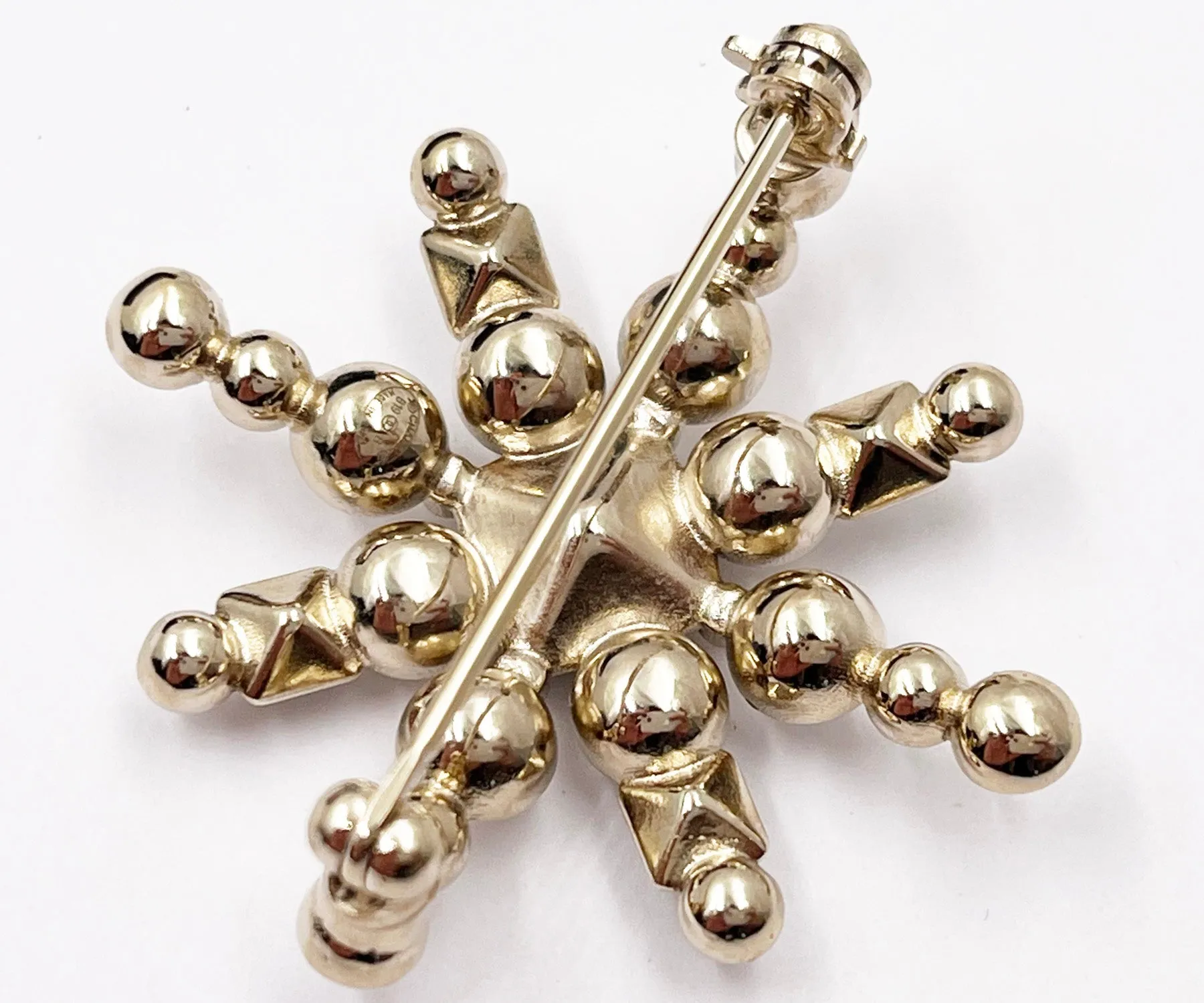 CHANEL Gold CC Star Black Bead Pearl Crystal Small Brooch