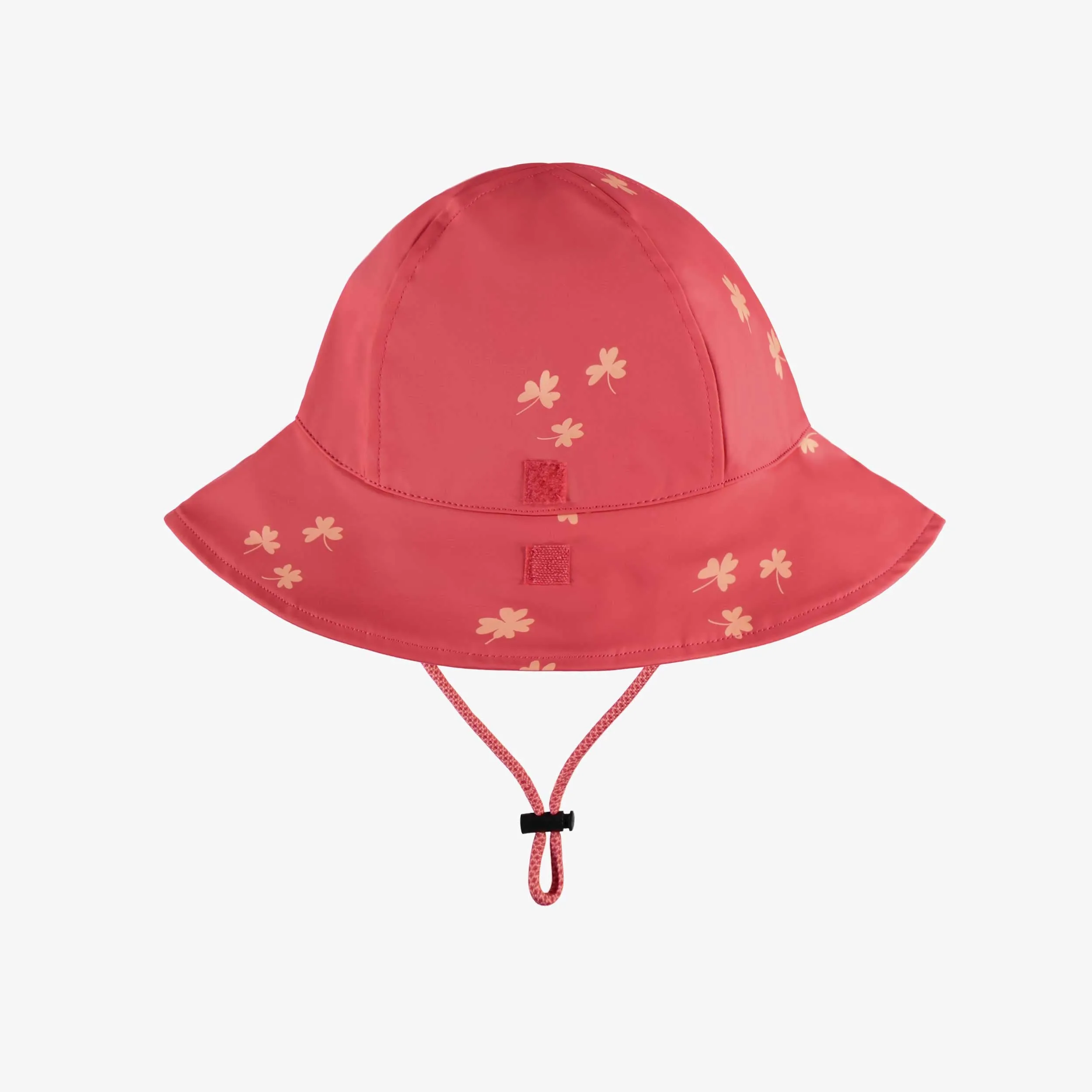 Chapeau de pluie rose à motif en polyuréthane, bébé || Pink rain hat with a print in polyurethane, baby