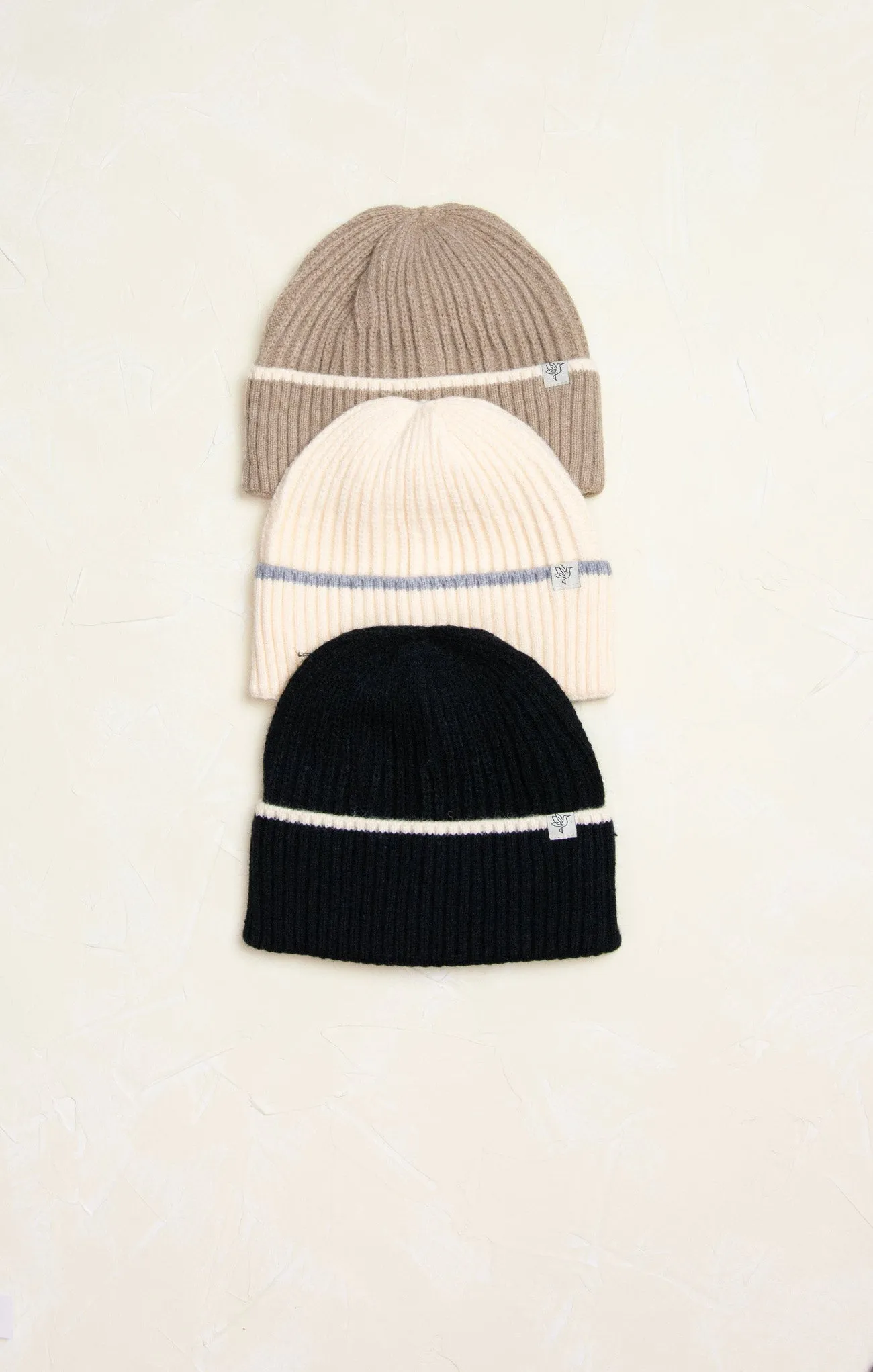 Charlotte Snowy Strip Beanie Winter Hat