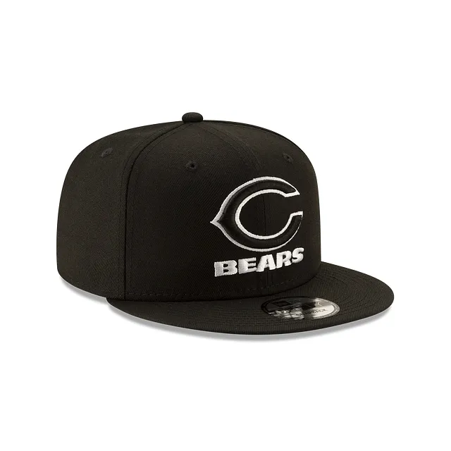 Chicago Bears New Era Black and White Basic 9FIFTY Adjustable Hat