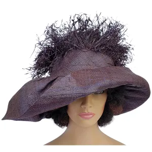 Chidinna: Madagascar Big Brim Crown Out Raffia Sun Hat