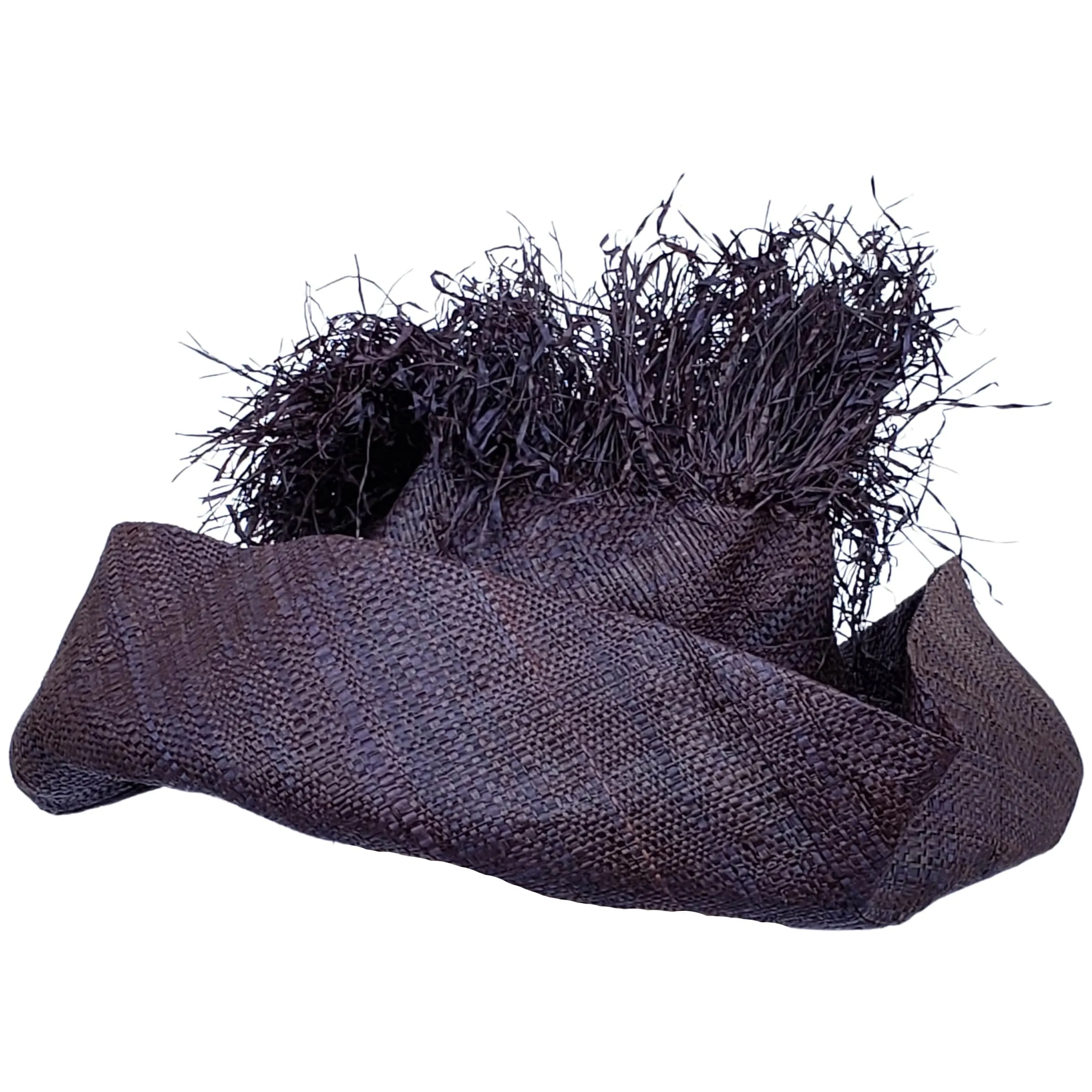 Chidinna: Madagascar Big Brim Crown Out Raffia Sun Hat