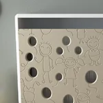 Children Radiator Cabinet Cover with Funky CLOUDS design for Kids Bedroom Nursery Playroom