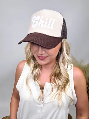 Chill Neutral Brown Mesh Trucker Hat