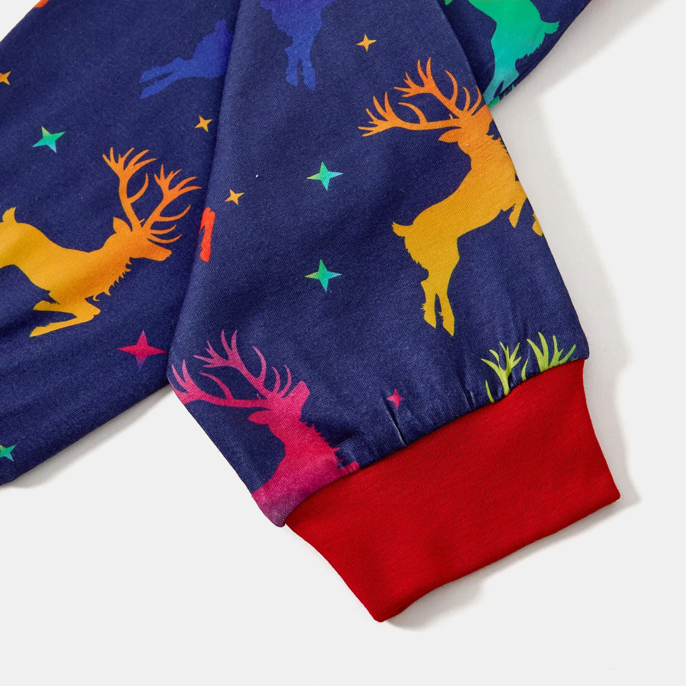 Christmas Allover Reindeer Print Family Matching Pajamas Sets (Flame Resistant)