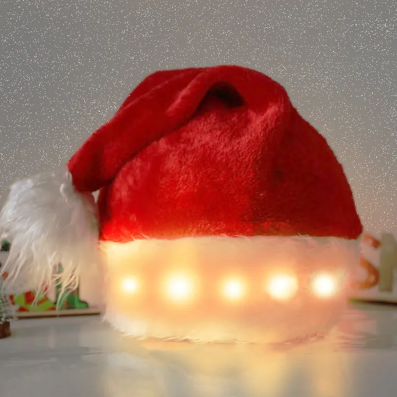 Christmas Hat LED with Lights Children's Adult Christmas Decorations Christmas Supplies colourful Santa Hat Home Decoration
