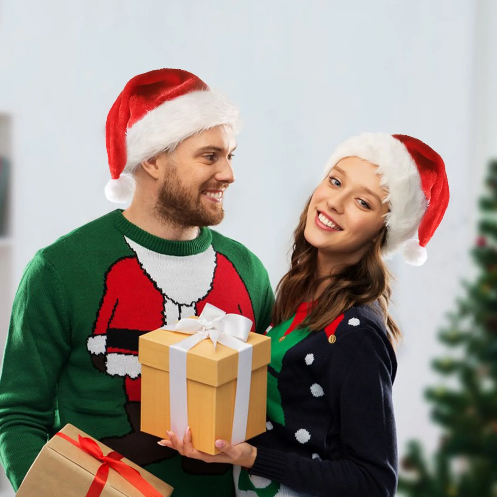 Christmas Hat LED with Lights Children's Adult Christmas Decorations Christmas Supplies colourful Santa Hat Home Decoration