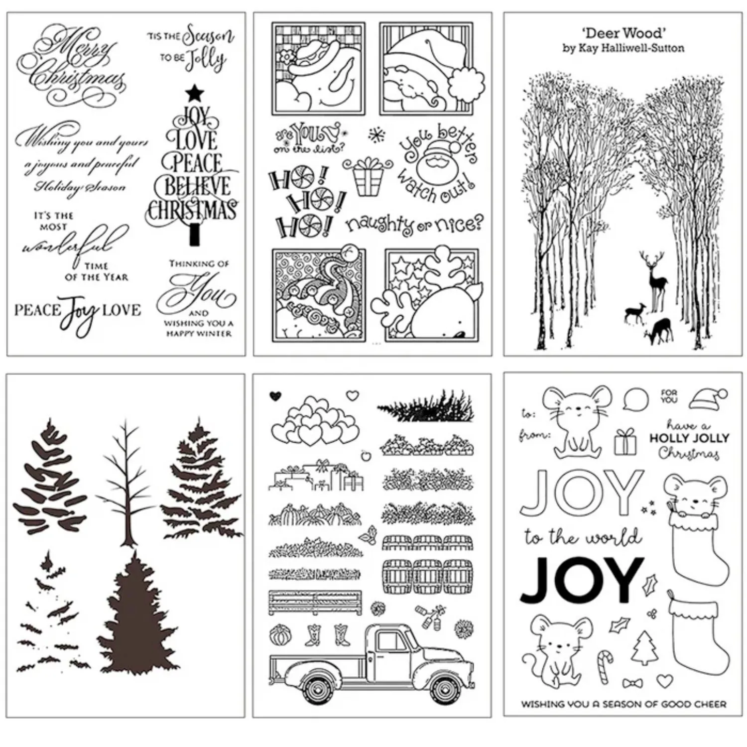 Christmas Profile Frame Clear Silicone Stamps