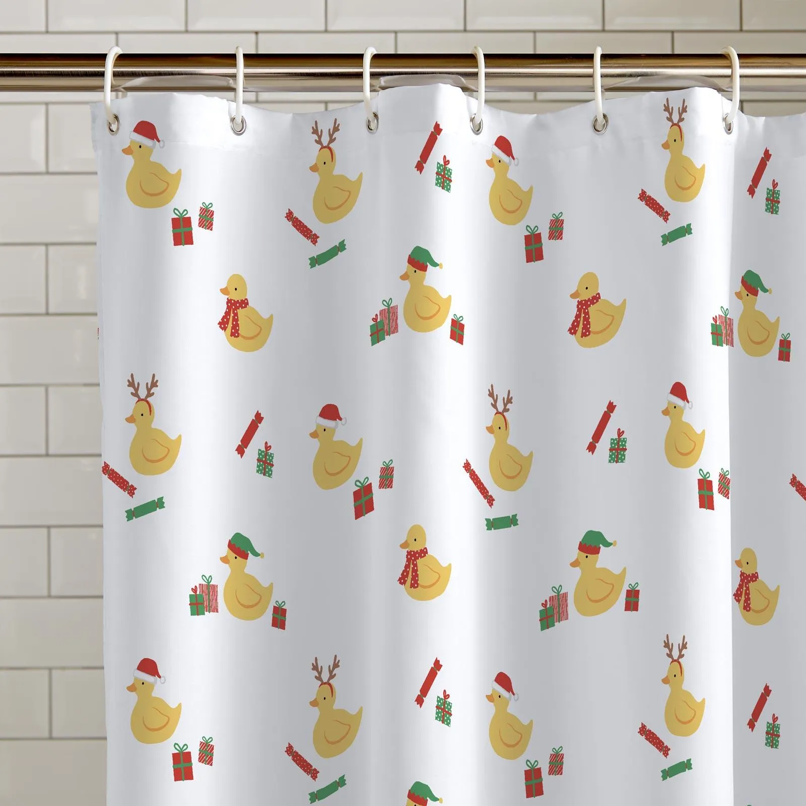 Christmas Quacker Shower Curtain