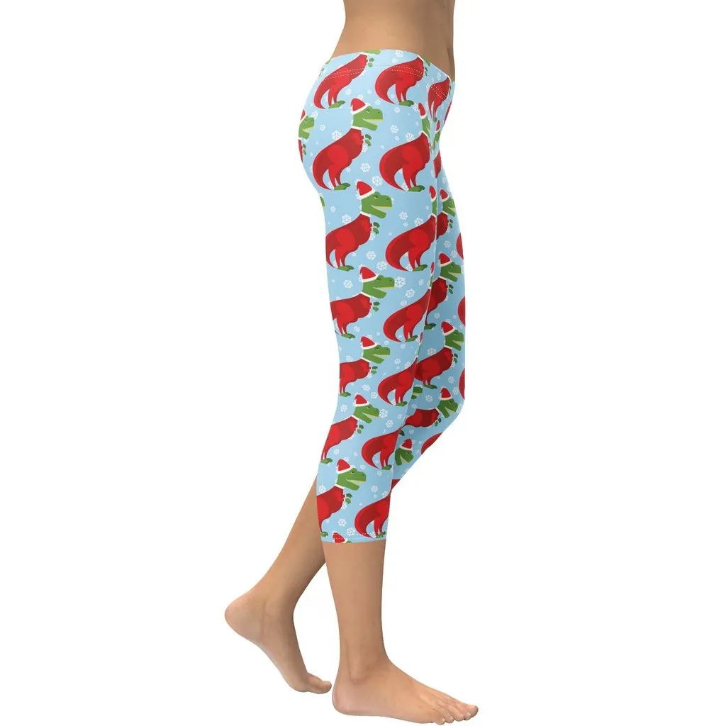 Christmassy Dinosaurs Capris