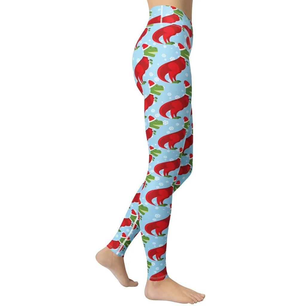 Christmassy Dinosaurs Yoga Leggings