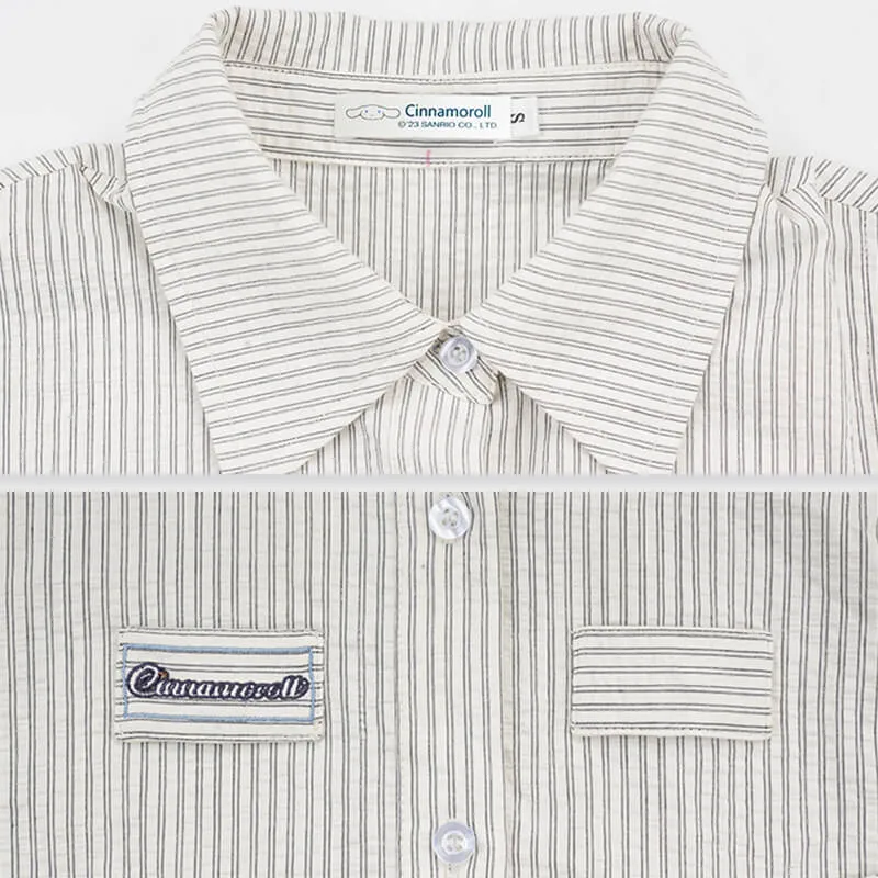 Cinnamoroll Oversized Pinstripe Blouse