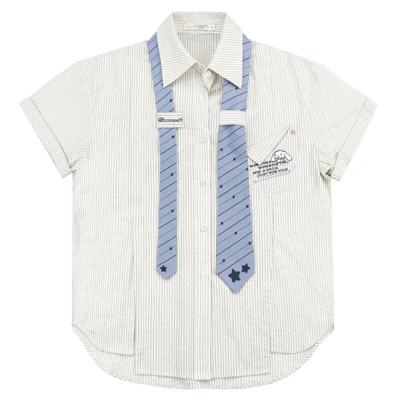 Cinnamoroll Oversized Pinstripe Blouse