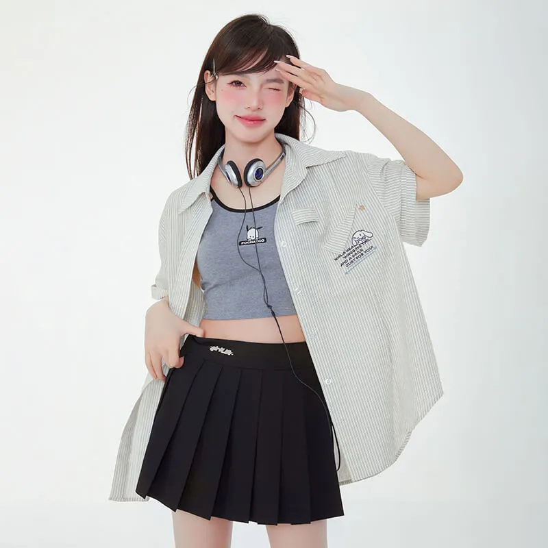 Cinnamoroll Oversized Pinstripe Blouse
