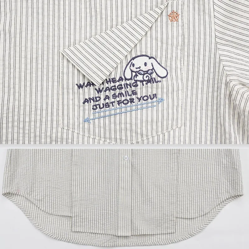 Cinnamoroll Oversized Pinstripe Blouse