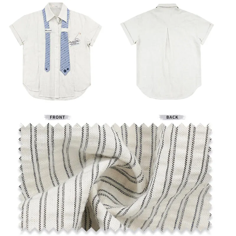 Cinnamoroll Oversized Pinstripe Blouse