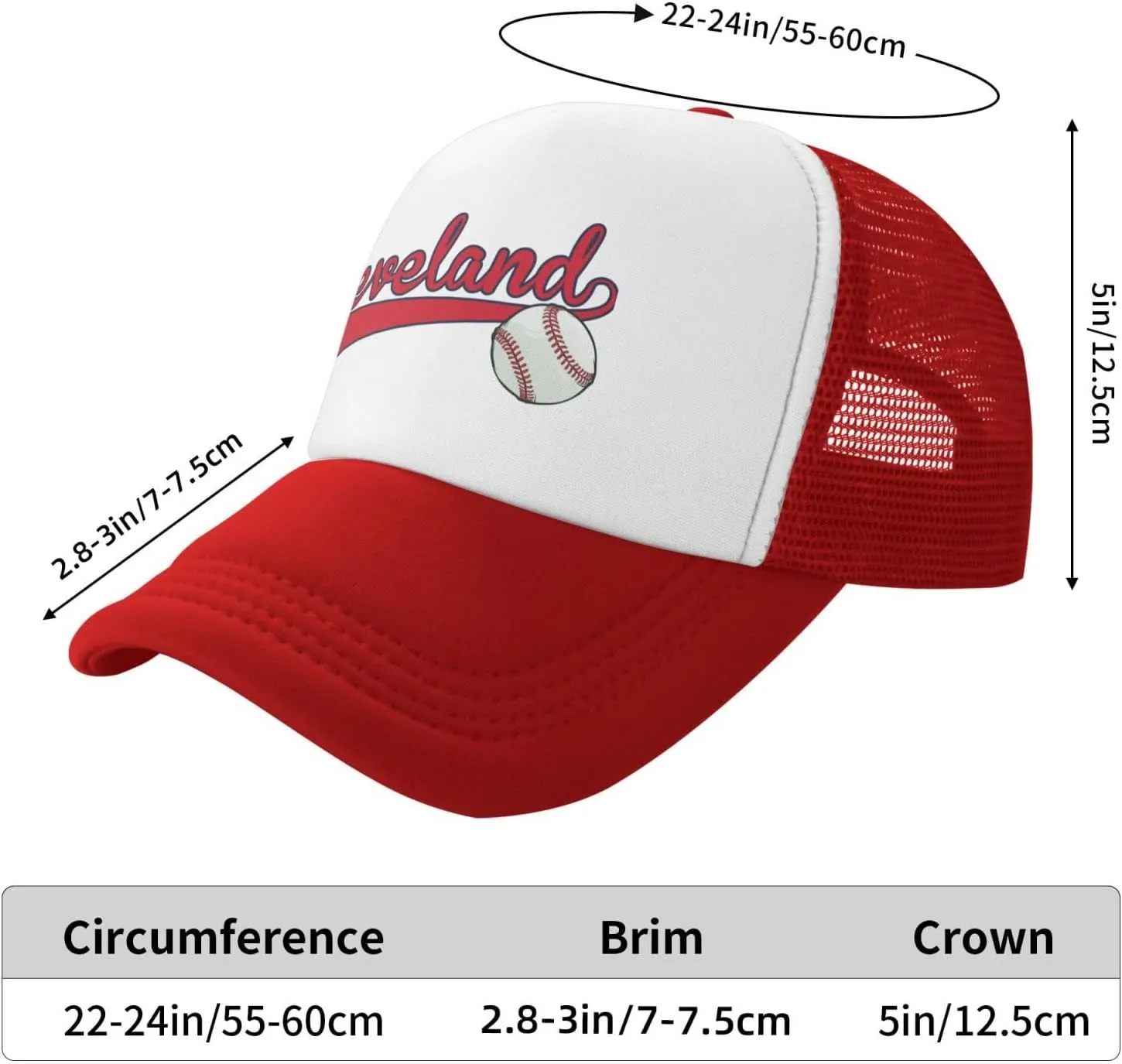 City Baseball Fans Classic Vintage Cap Graphic Adjustable Mesh Hat for Men Women