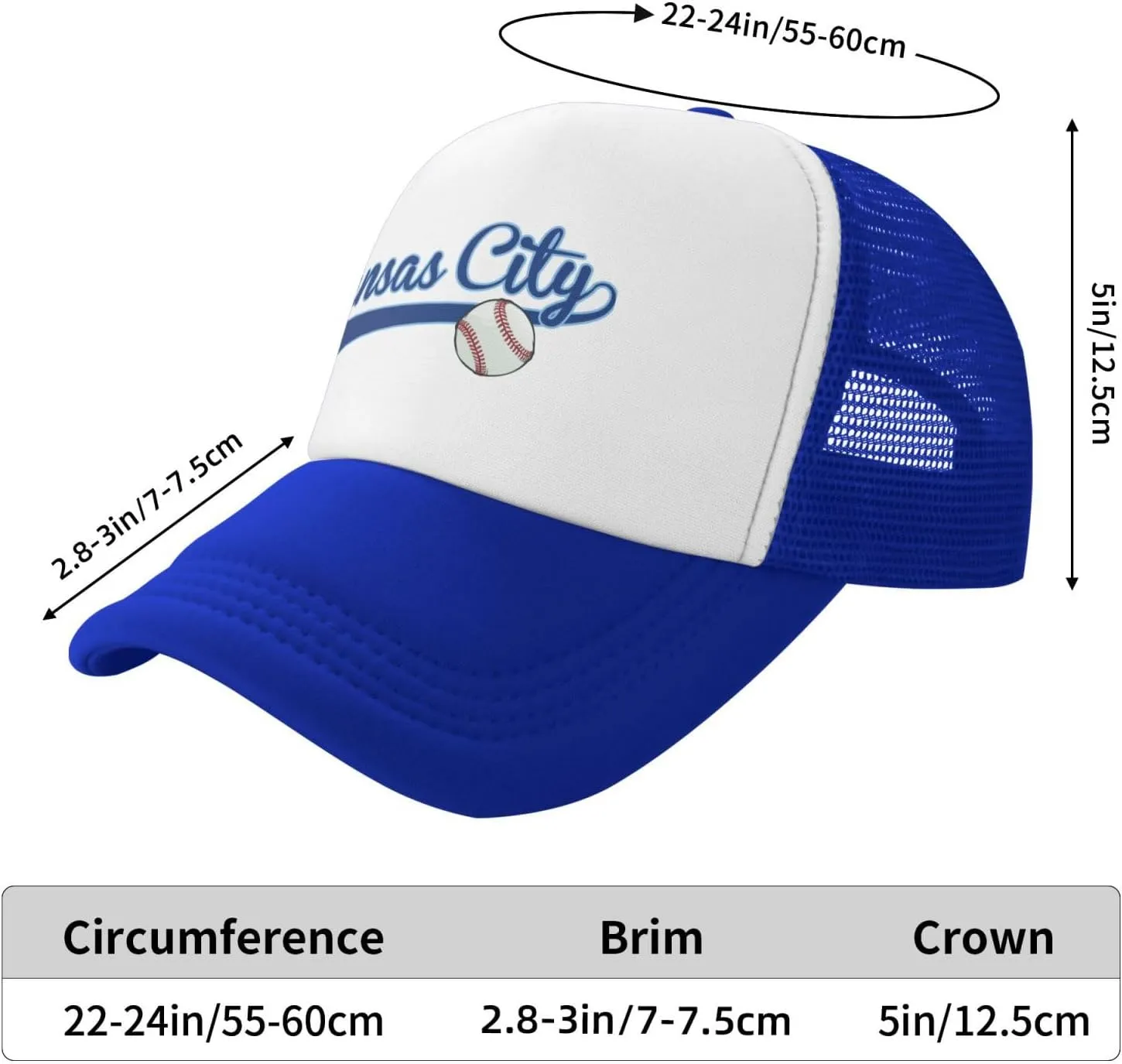 City Baseball Fans Classic Vintage Cap Graphic Adjustable Mesh Hat for Men Women