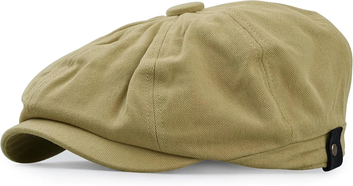 CLAPE Classic 8 Panel Cotton Flat Ivy Driving Hat Newsboy Caps Golf Cabbie Beret