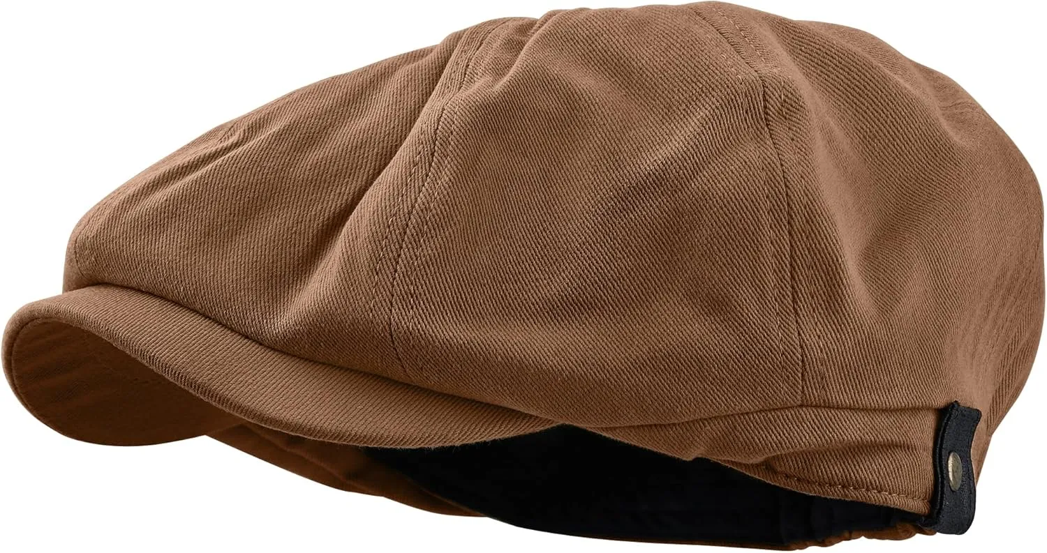 CLAPE Classic 8 Panel Cotton Flat Ivy Driving Hat Newsboy Caps Golf Cabbie Beret