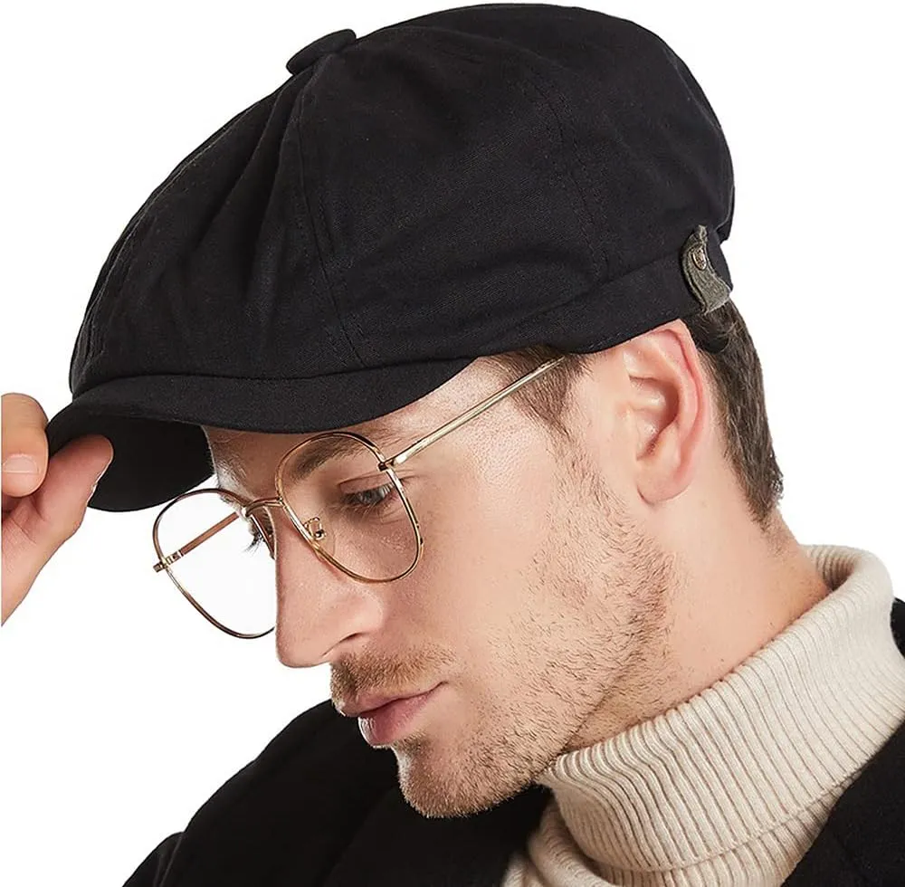 CLAPE Classic 8 Panel Cotton Flat Ivy Driving Hat Newsboy Caps Golf Cabbie Beret