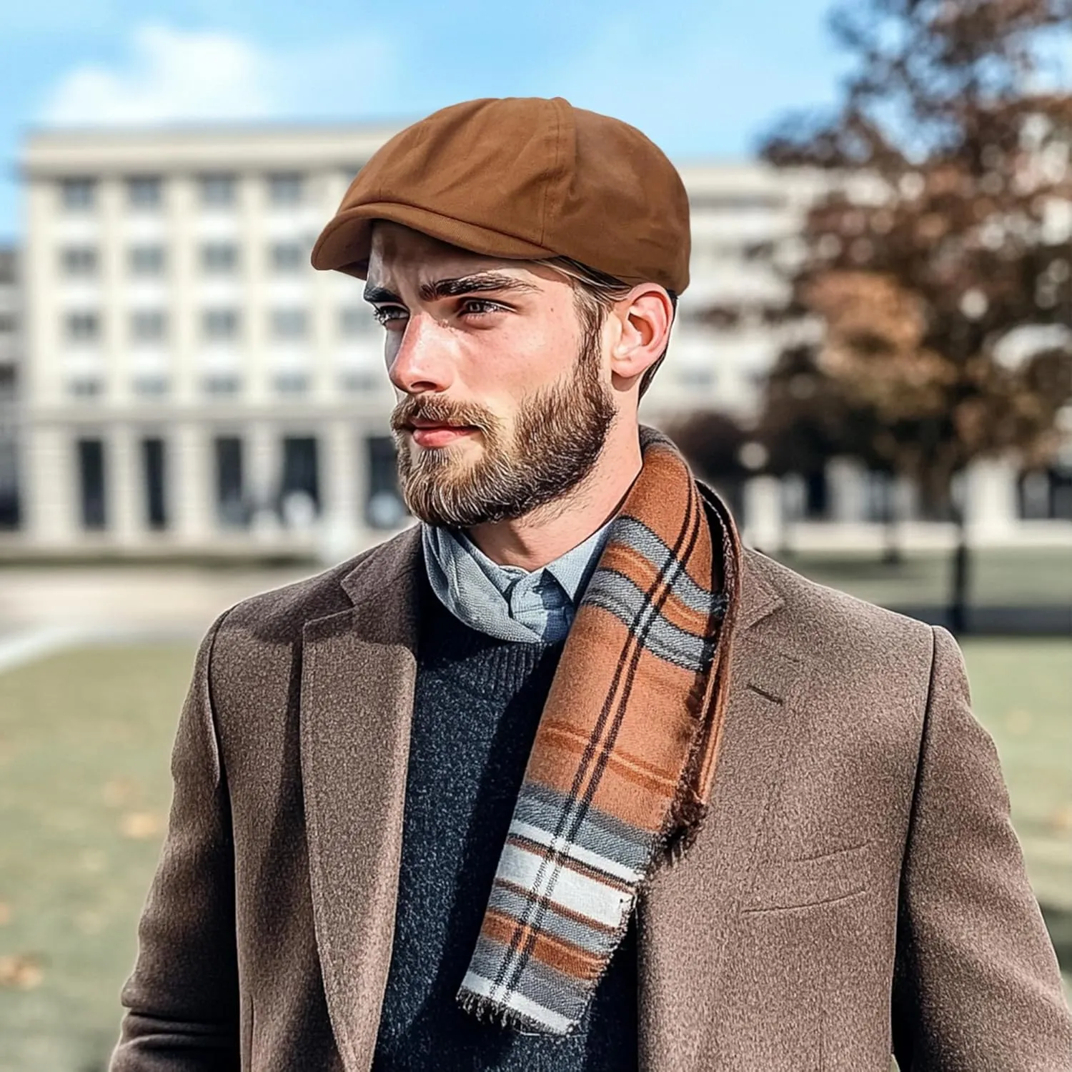 CLAPE Classic 8 Panel Cotton Flat Ivy Driving Hat Newsboy Caps Golf Cabbie Beret