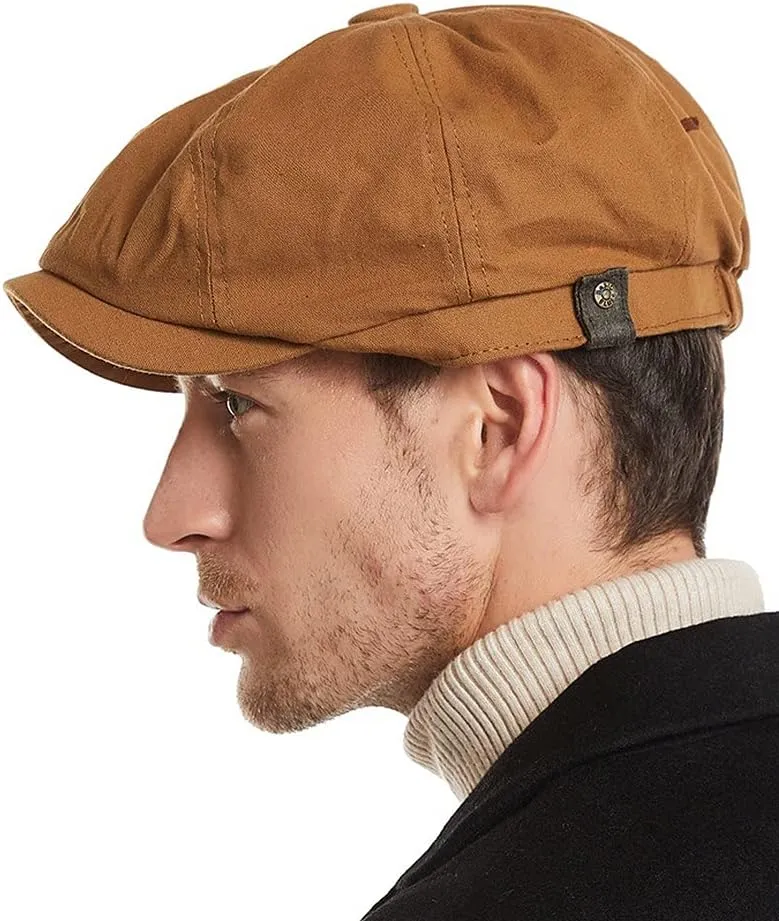 CLAPE Classic 8 Panel Cotton Flat Ivy Driving Hat Newsboy Caps Golf Cabbie Beret