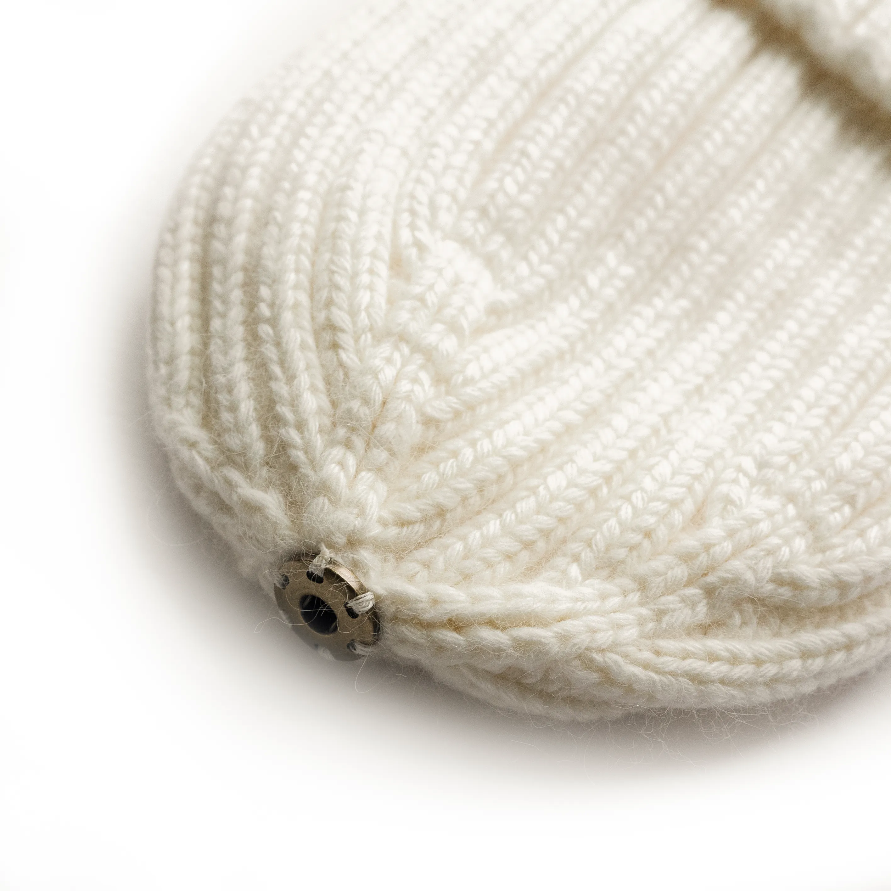 Classic Cashmere Ribbed Silk Lined Hat- Customizable Pom Pom