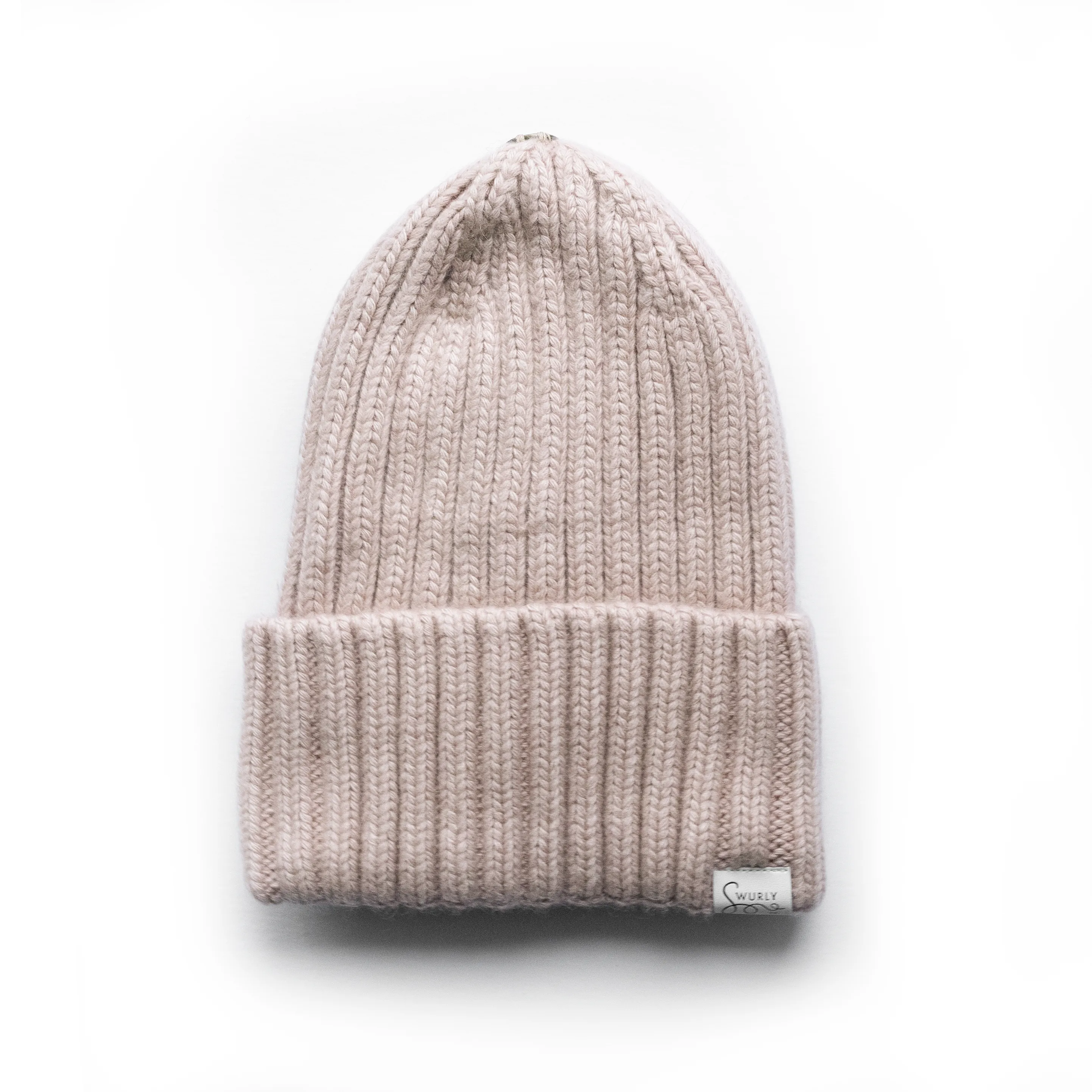 Classic Cashmere Ribbed Silk Lined Hat- Customizable Pom Pom