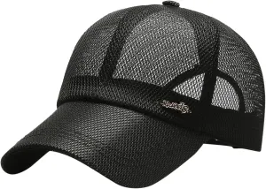 Classic Casual Adjustable Dad Hat Plain Blank Trucker Mesh Baseball Cap for Summer Hunting Running Hiking Tennis
