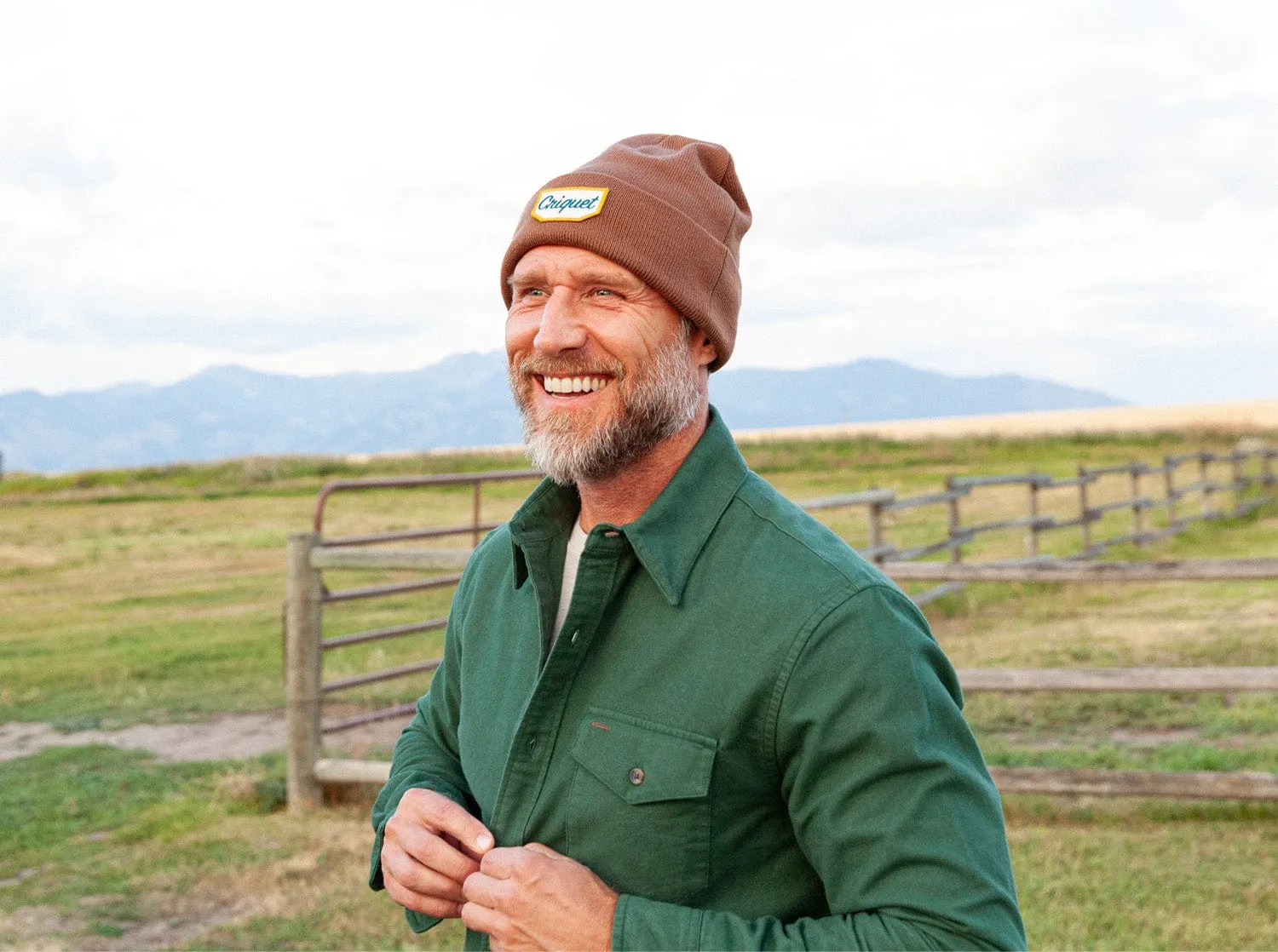 Classic Cuffed Beanie - Criquet Hex Patch - Brown Sugar