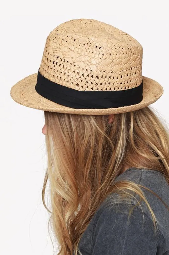 Classic Fedora With Black Ribbon Accent