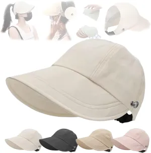 Classupery Outdoor UV Protection Hollow Top Sun Hat, Wide Brim Breathable Empty Top Summer Sun Hat