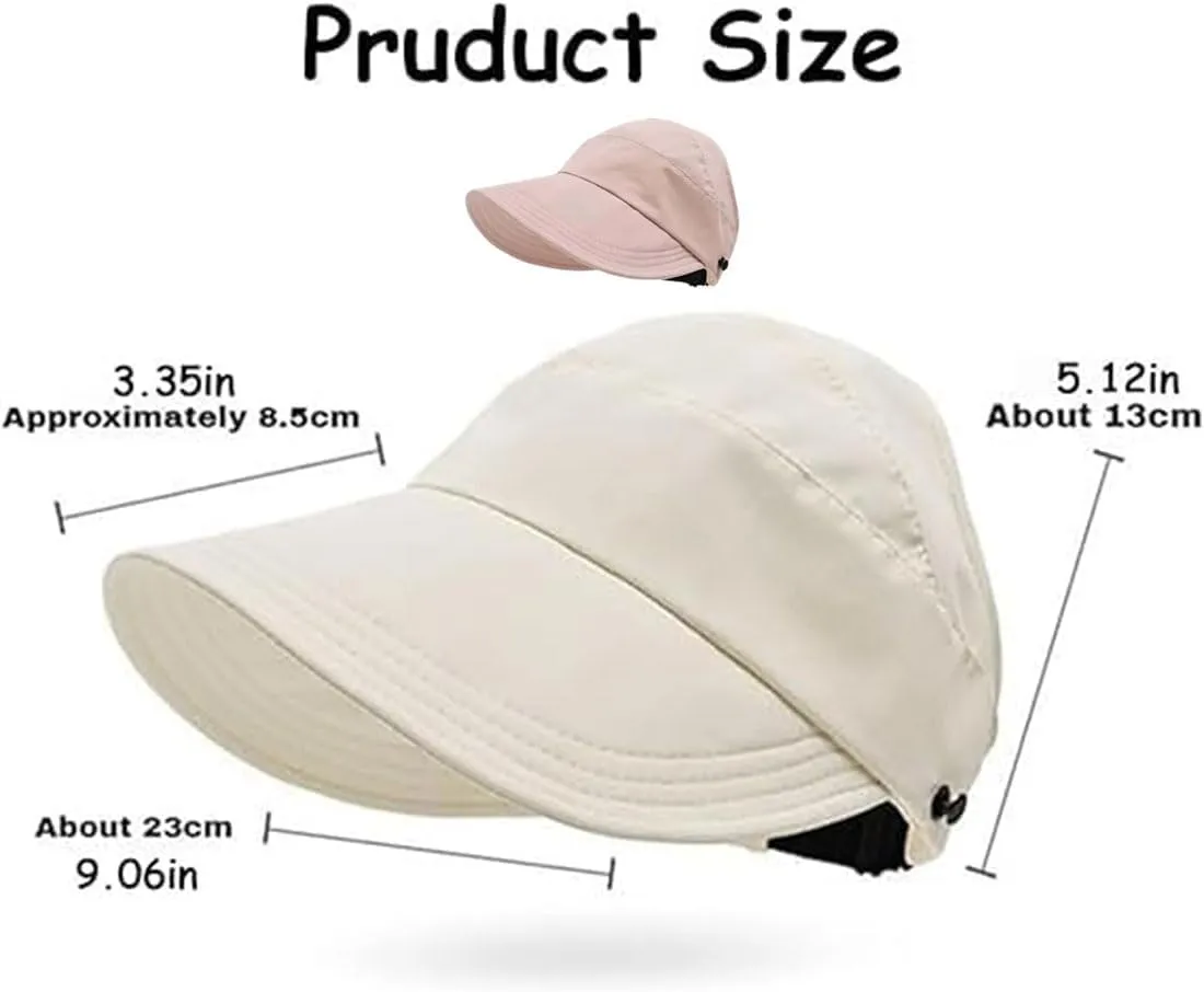 Classupery Outdoor UV Protection Hollow Top Sun Hat, Wide Brim Breathable Empty Top Summer Sun Hat