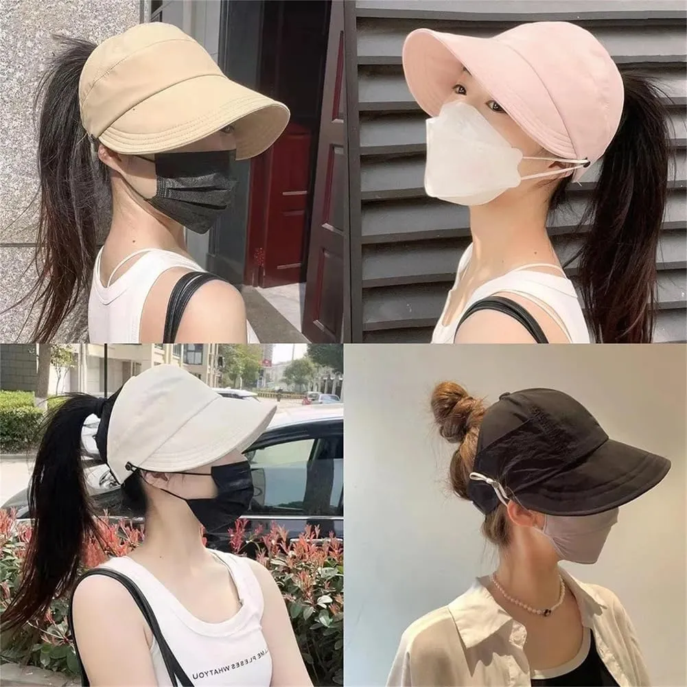 Classupery Outdoor UV Protection Hollow Top Sun Hat, Wide Brim Breathable Empty Top Summer Sun Hat
