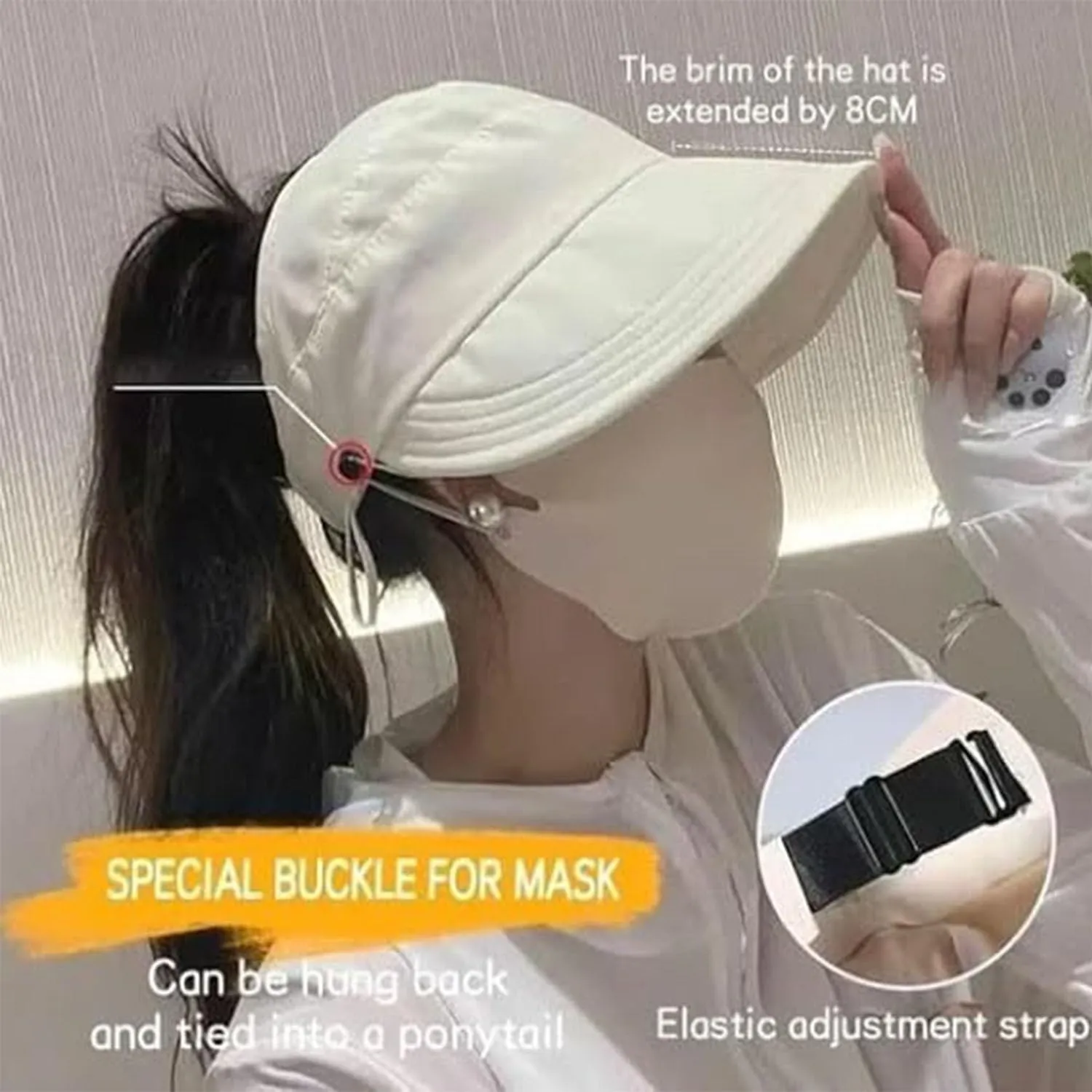 Classupery Outdoor UV Protection Hollow Top Sun Hat, Wide Brim Breathable Empty Top Summer Sun Hat