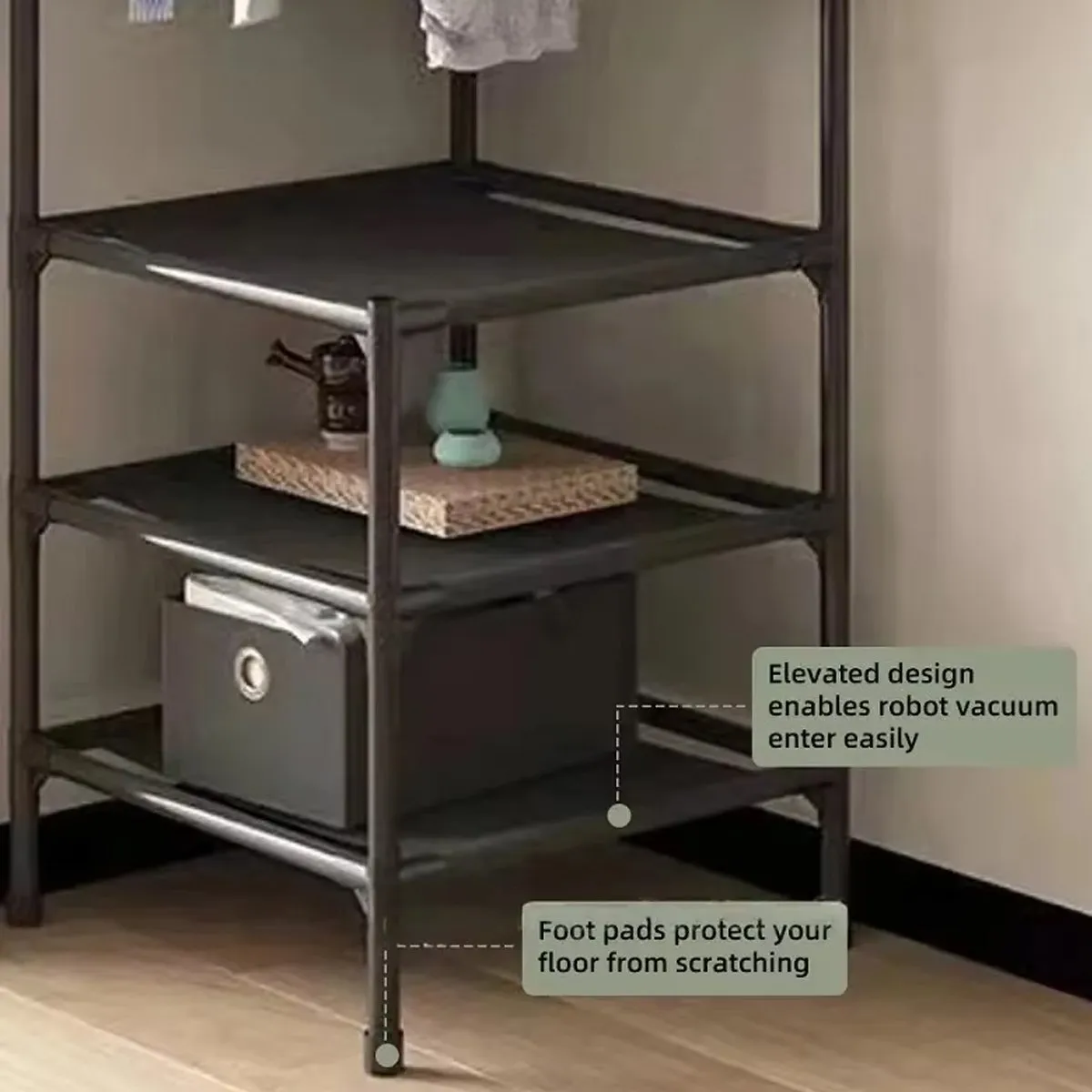 Coat Rack Stand with Hooks and Shelves