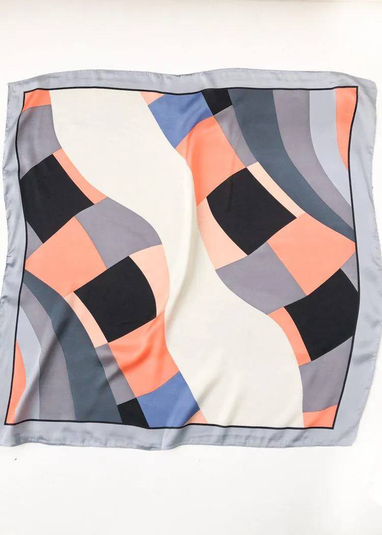 Color block chic scarf - coral