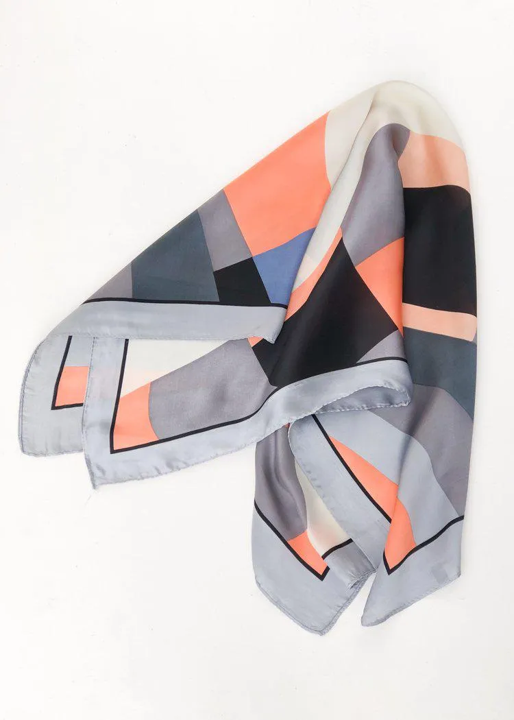 Color block chic scarf - coral