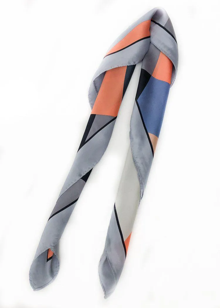 Color block chic scarf - coral