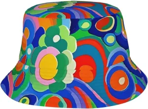 Color Painting Bucket Hat Packable Breathable Sun Hats Fisherman Hats Outdoor Summer Travel Hiking Beach Caps for Men Women Black
